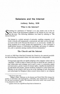 Bailey-Salesians and the Internet-Journal_Salesian_Studies-Vol07_No2-Fall1996