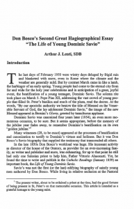 Lenti-Don_Boscos_Second_Great_Hagiographical_Essay-The_Life_of_Young_Dominic_Savio-Journal_Salesian_Studies-Vol12_No1-Spring2001