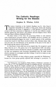The Catholic Readings Writing for the Masses