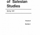Journal Salesian Studies Volume 2 Issue 1