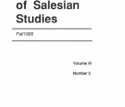 Journal Salesian Studies Volume 6 Issue 2