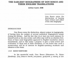 The Earliest Biographies of Don Bosco and Their English Translations