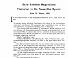 Early Salesian Regulations Formation in the Preventive System