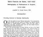St Francis de Sales Bibliography of Publications in English
