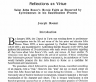 Reflections on Virtue: Saint John Bosco's Heroic Faith as Reported by Eyewitnesses in His Beatification Process