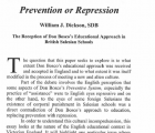 Prevention or Repression: The Reception of Don Bosco's Educational Approach in British Salesian Schools